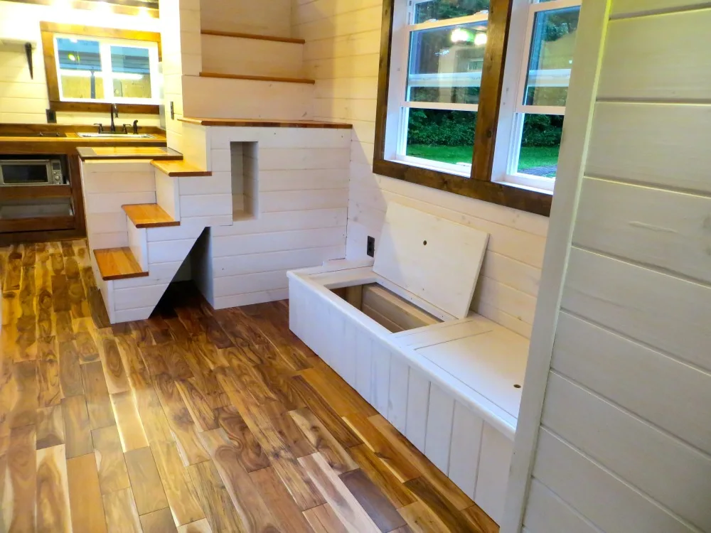 Built-In Storage Seating - Robin's Nest by Brevard Tiny House