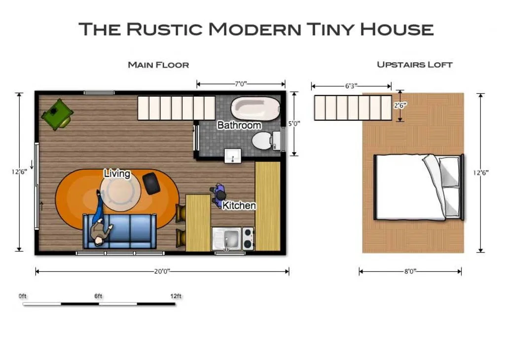 Floor Plan - Rustic Modern Tiny House
