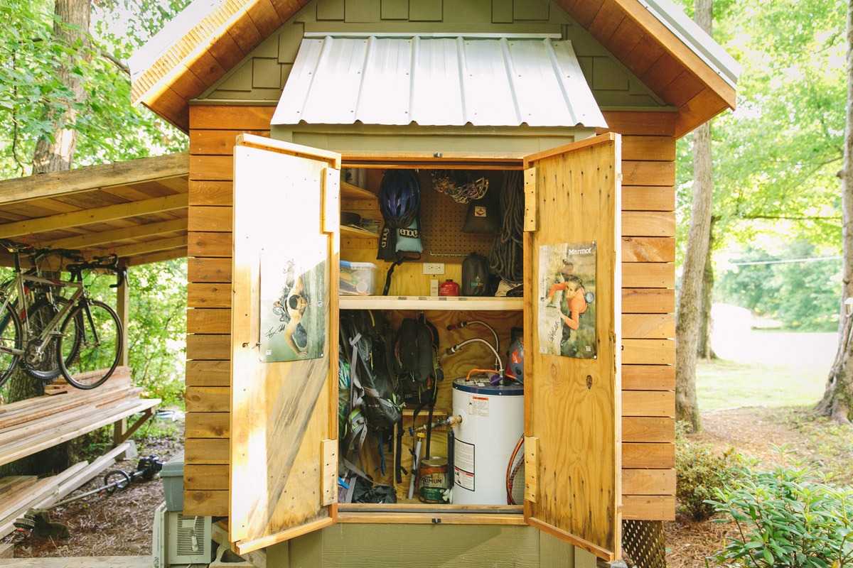 Exterior Storage w/ Water Heater - Wind River Bungalow