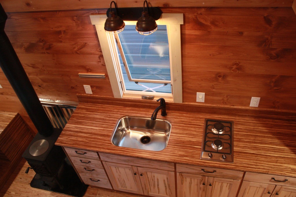 Kitchen Sink and Cooktop - Fitness Nest by Blue Ridge Tiny Homes