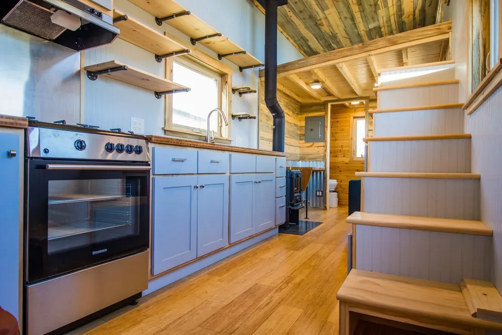 Kitchen and Stairs - Dennis' Tiny House by Mitchcraft Tiny Homes