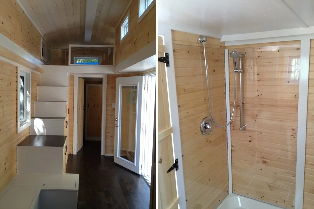 Interior View and Shower - LGV by Full Moon Tiny Shelters