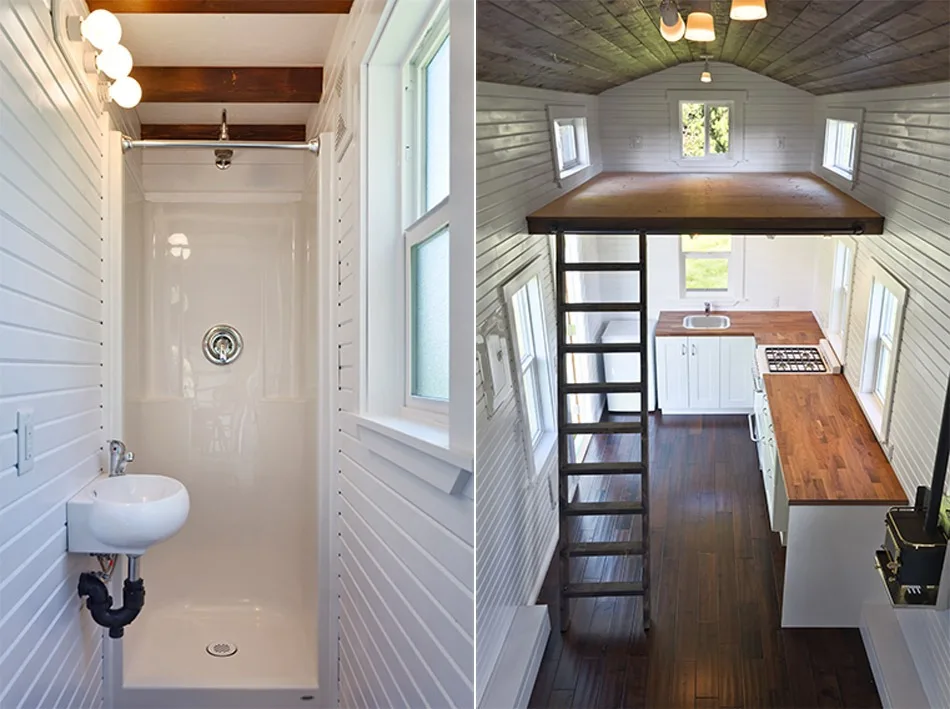 Bathroom and Loft - Loft Edition by Mint Tiny Homes