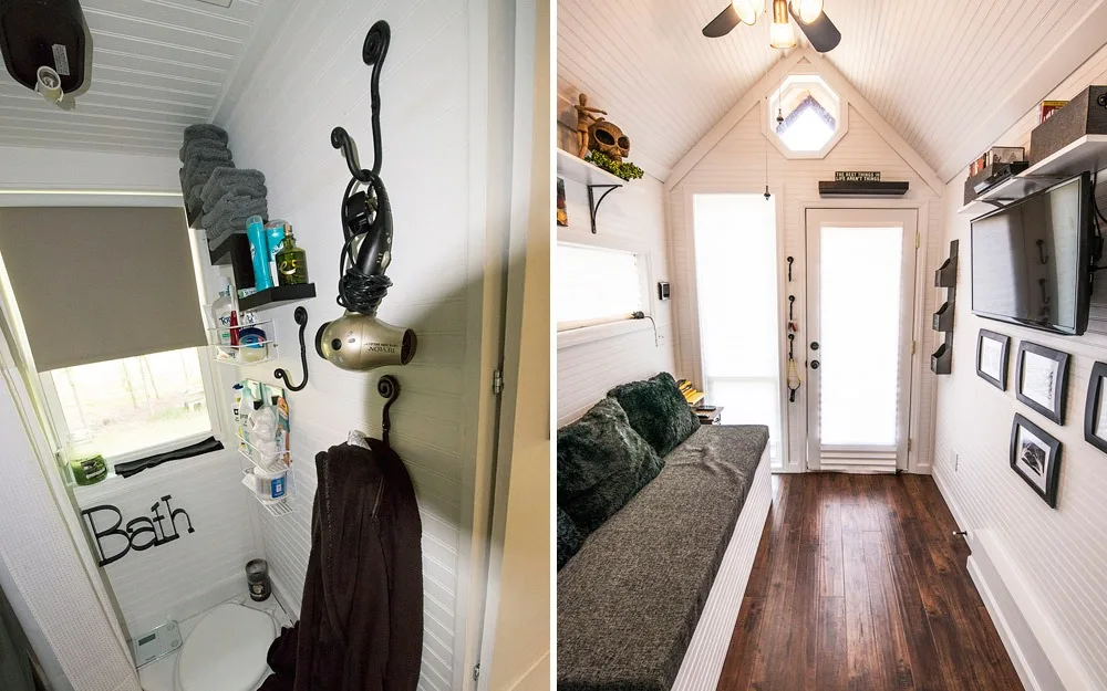Bathroom and Living Room - Mendy's Shoebox by Tiny Happy Homes