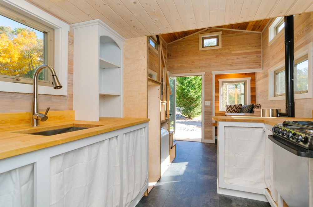 Kitchen and Living Room - MH by Wishbone Tiny Homes