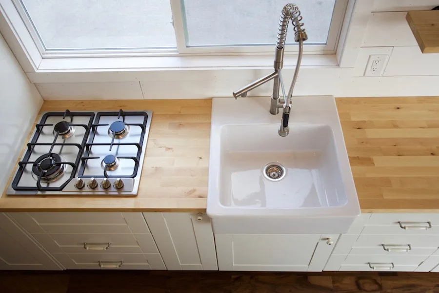 Kitchen Sink and Cooktop - Custom Gooseneck by Nomad Tiny Homes