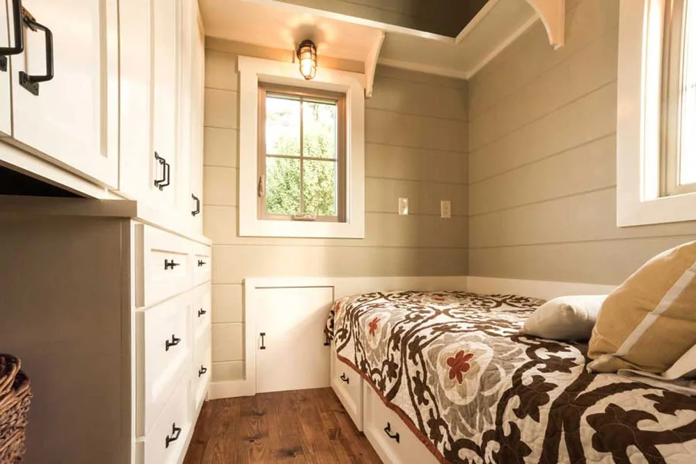 Bedroom and Cabinets - Boxcar by Timbercraft Tiny Homes