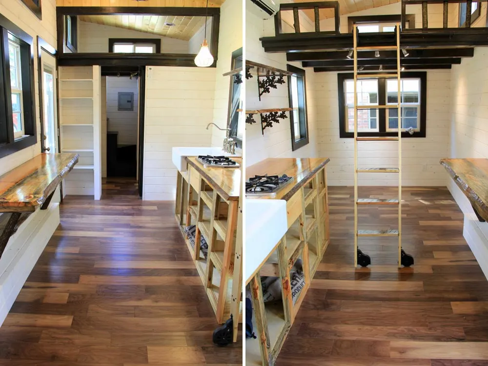 Kitchen area and loft view - Fort Austin by Brevard Tiny House