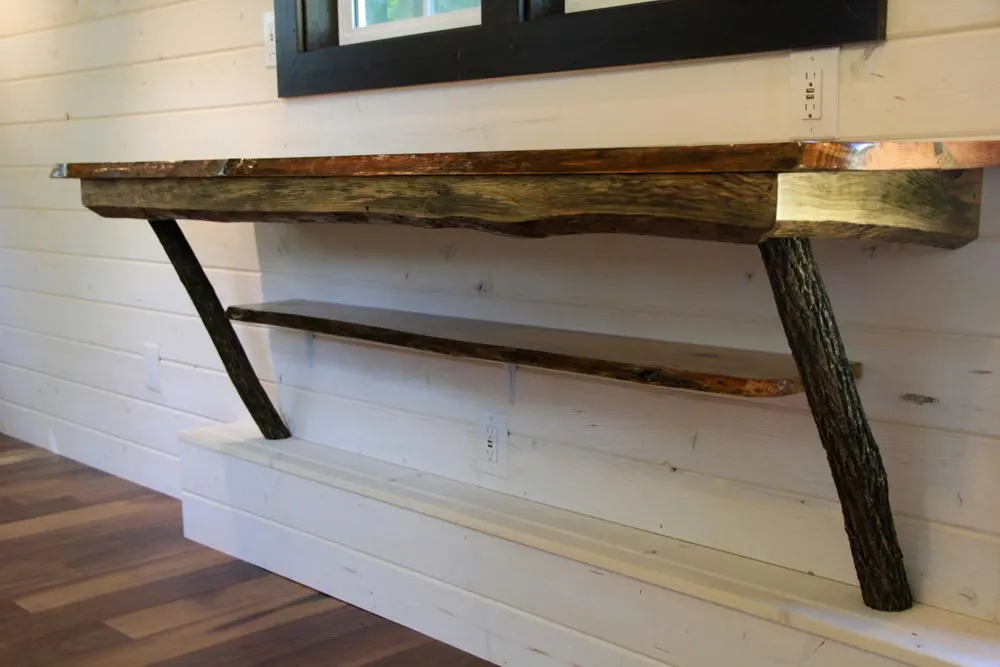 Pine table with natural edge - Fort Austin by Brevard Tiny House