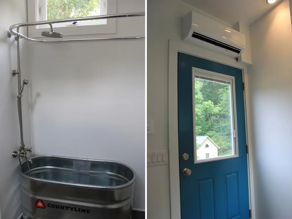 Shower and front door - Every Tiny Moment by Brevard Tiny House