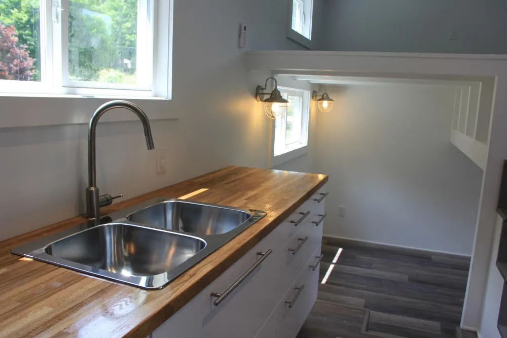 Kitchen sink with butcher block counter - Every Tiny Moment by Brevard Tiny House