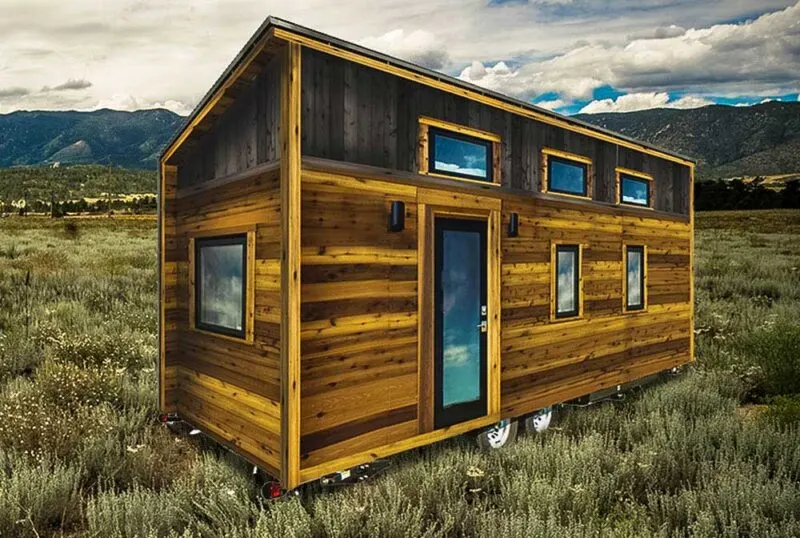 Shed style roof and modern exterior - Roanoke by Tumbleweed Tiny House