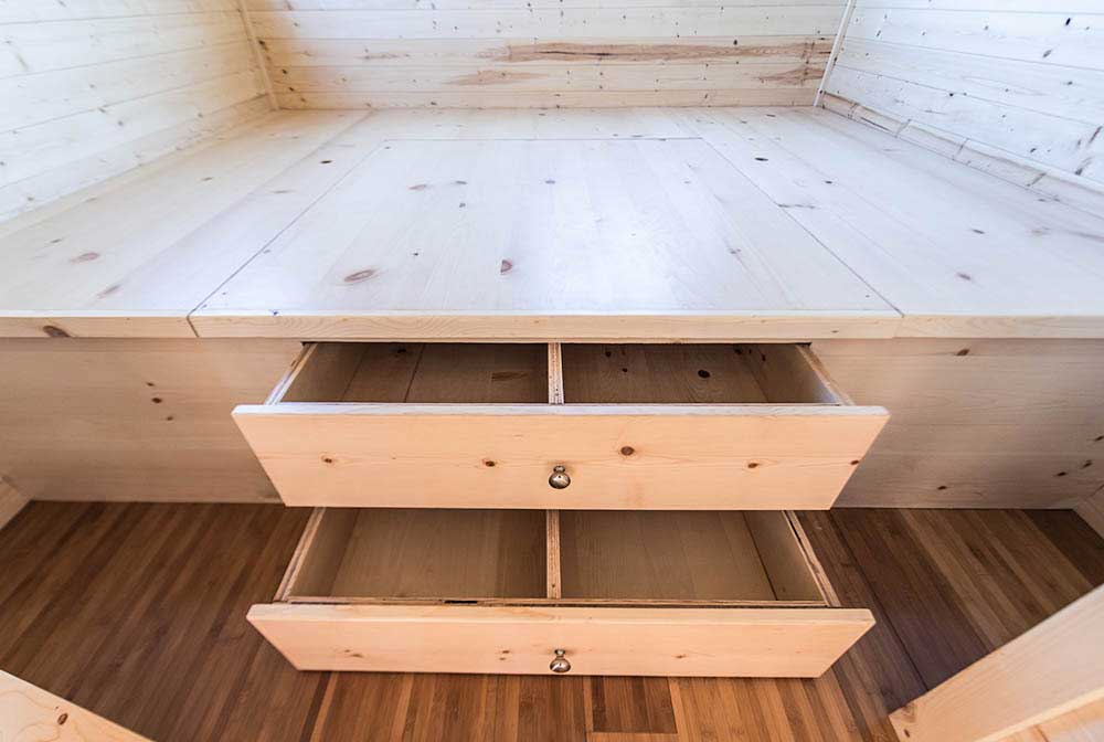 Large drawers provide extra storage space - Roanoke by Tumbleweed Tiny House