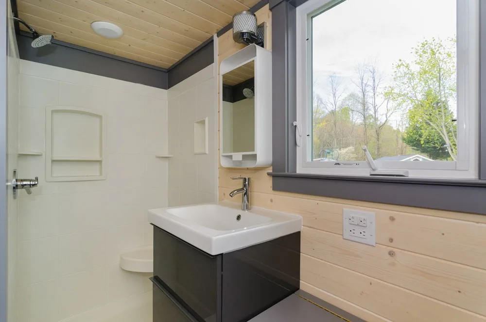 Bathroom - Sink and Shower - Squibb by Wishbone Tiny Homes