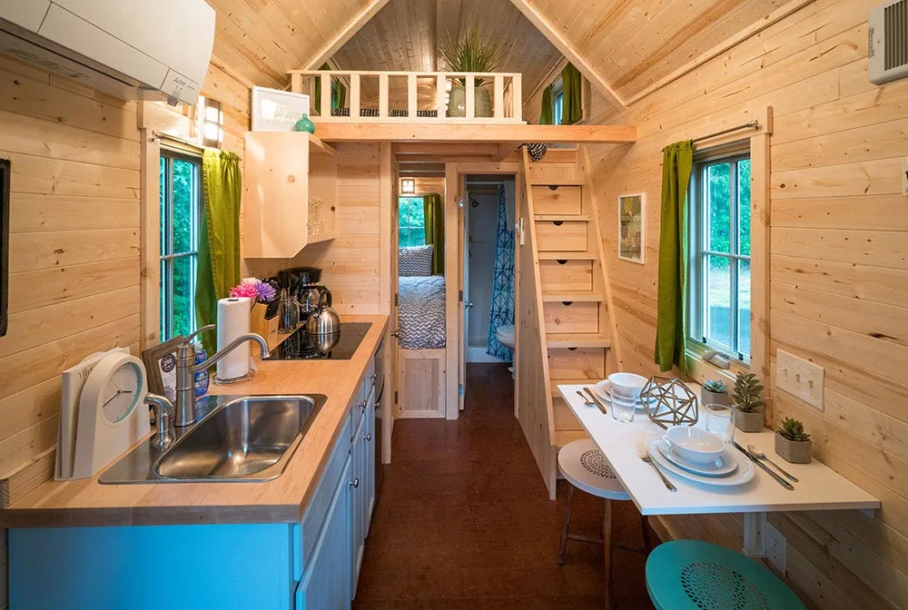 Interior view of Zoe at Mt. Hood Tiny House Village