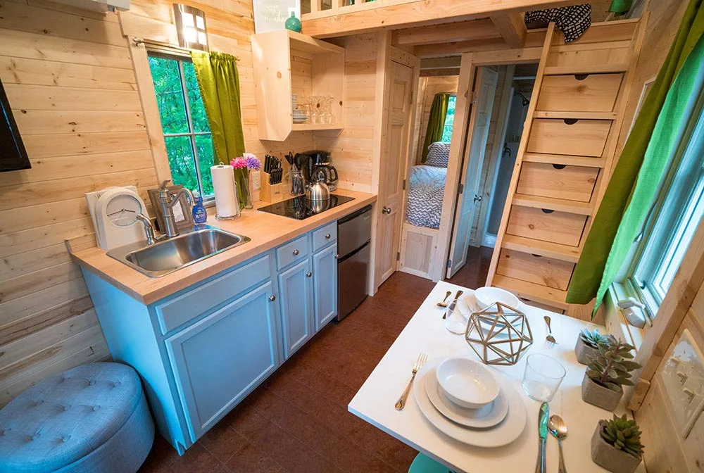 Kitchen and dining area - Zoe at Mt. Hood Tiny House Village