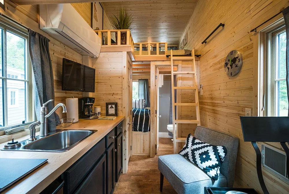 Kitchen and Bedroom Loft - Atticus at Mt. Hood Tiny House Village
