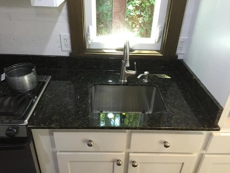 Kitchen sink and granite countertops - Nooga Blue Sky by Tiny House Chattanooga
