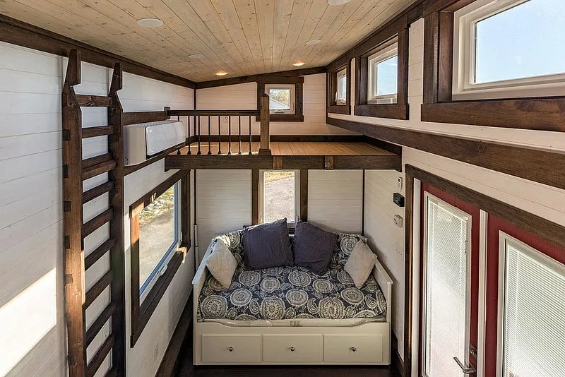 Living room and bedroom loft - Nooga Blue Sky by Tiny House Chattanooga