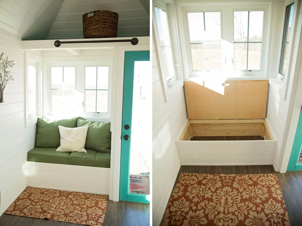Custom love seat with storage - Pecan by Perch & Nest