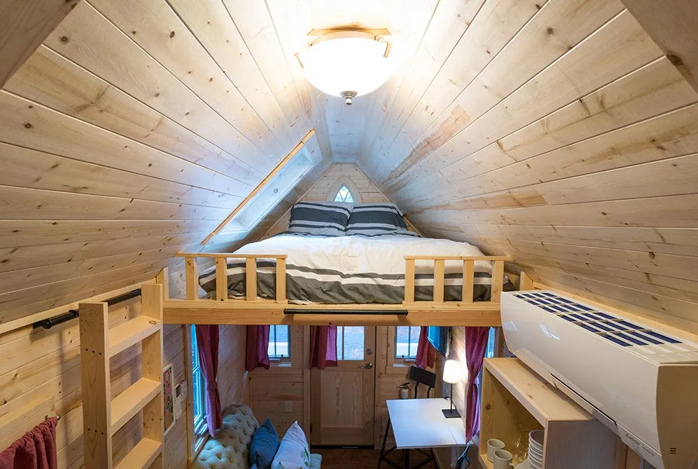 Bedroom loft with ladder access - Scarlett at Mt. Hood Tiny House Village