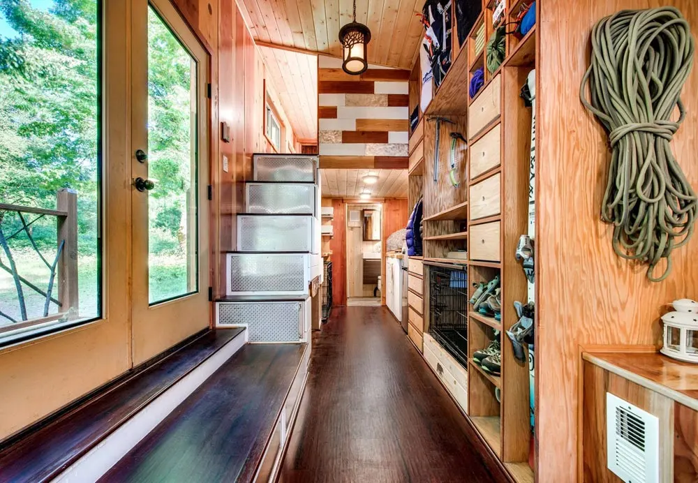 Stairs to Bedroom Loft - Basecamp by Backcountry Tiny Homes