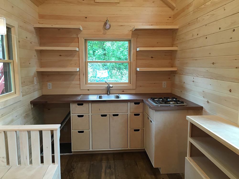 Kitchen with Upper Shelves - Brownie by Liberation Tiny Homes