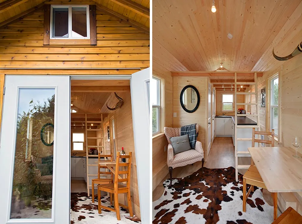 View from entryway - Cabin in the Woods by Mint Tiny Homes