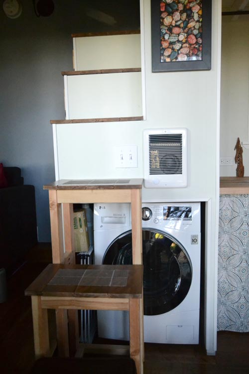 Stairs w/ Washer/Dryer Combo - Tiny House by Liz & Tyler Cragg
