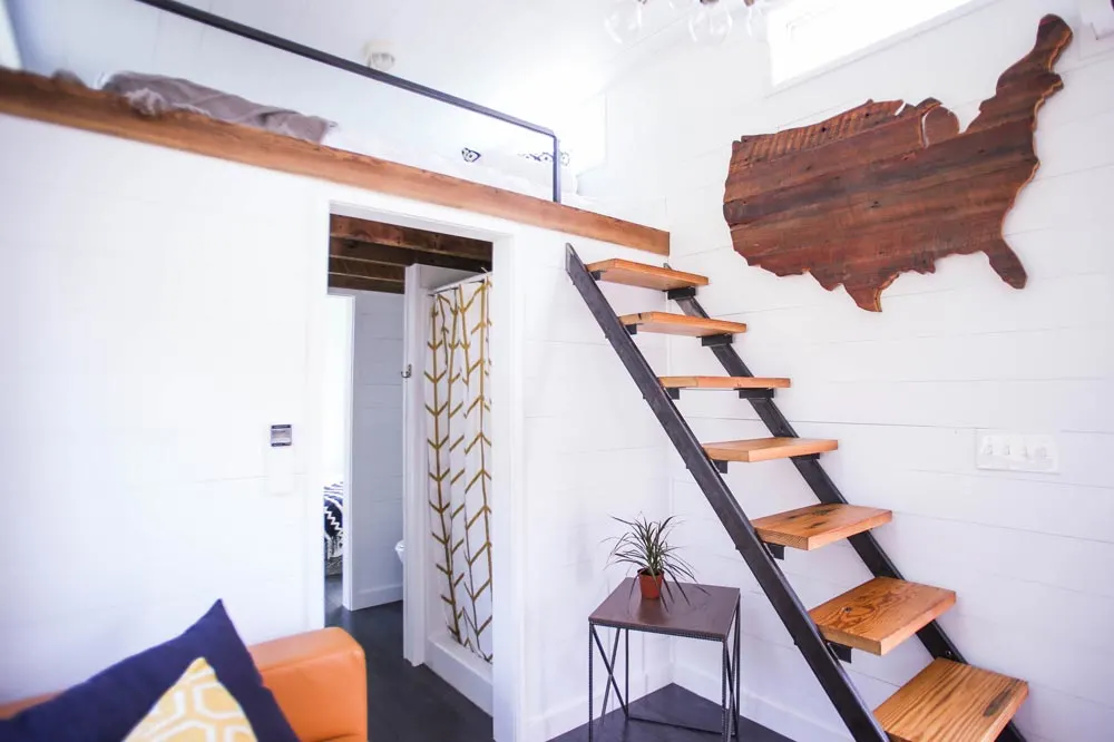 Ladder to Bedroom Loft - Tiny House Giveaway by Lamon Luther