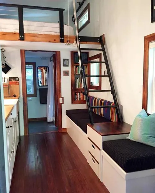 Stair Pull System - Makers Tiny House on Guemes Island