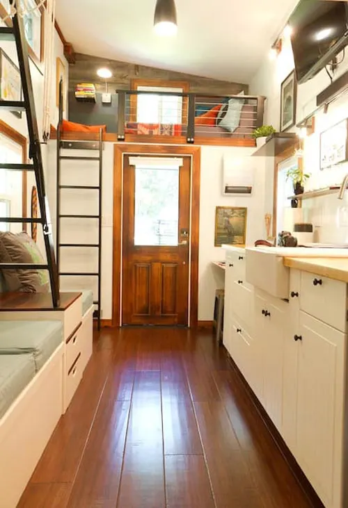 Kitchen and Entryway - Makers Tiny House on Guemes Island