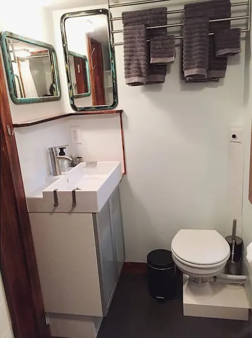 Bathroom Sink and Toilet - Makers Tiny House on Guemes Island