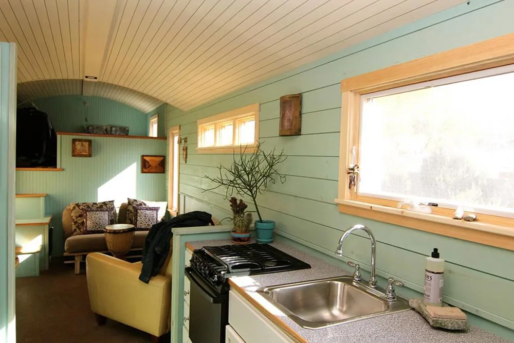 Kitchen Sink & Stove - 5th Wheel Tiny House by Ken Leigh