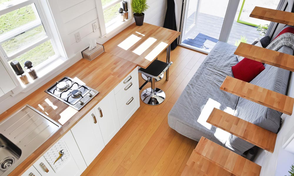 Kitchen & Living Room - Custom Tiny by Mint Tiny Homes