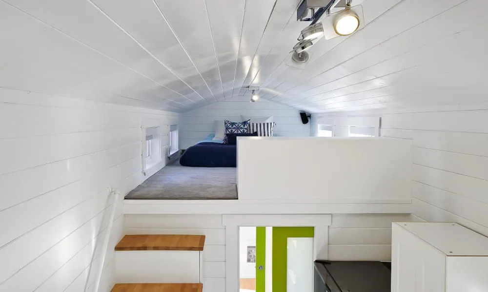 Bedroom Loft w/ Privacy Wall - Custom Tiny by Mint Tiny Homes