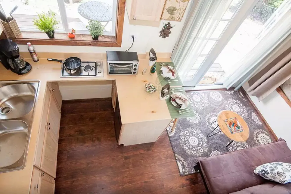 Aerial View of Kitchen - Zen Tiny Homes