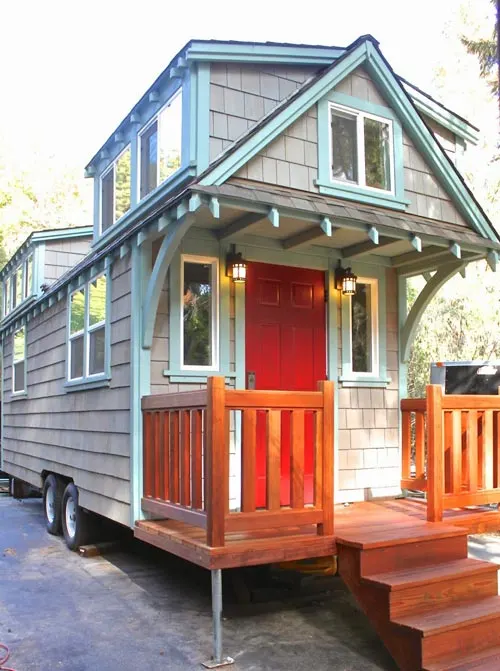 Old Growth Redwood Porch - Craftsman Bungalow by Molecule Tiny Homes