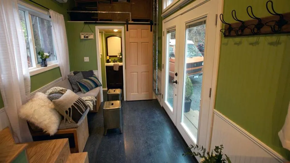 French Doors & Living Area - Everett by American Tiny House