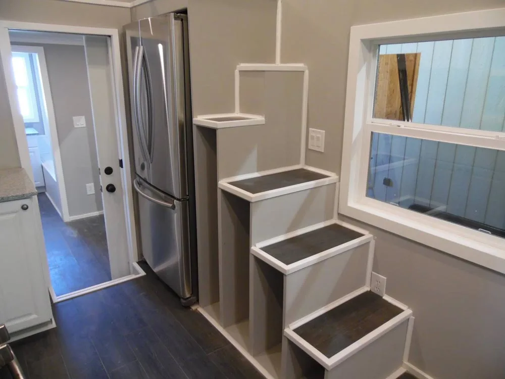 Storage Stairs w/ Refrigerator - Park City by Upper Valley Tiny Homes