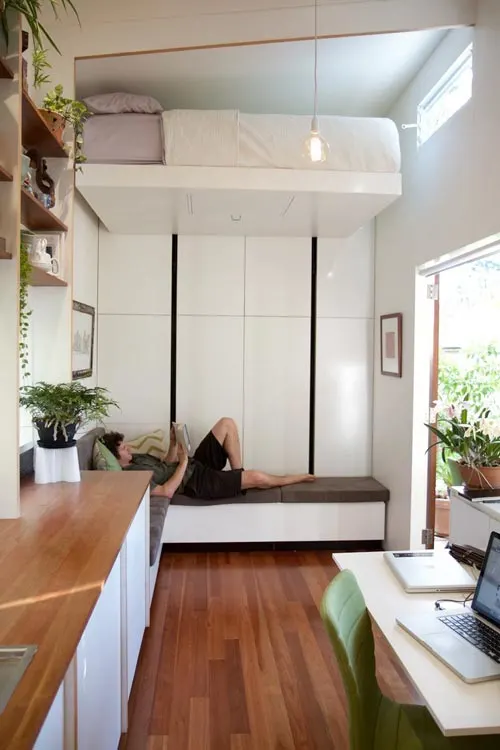 Living Room w/ Bed Above - Portal by The Tiny House Company