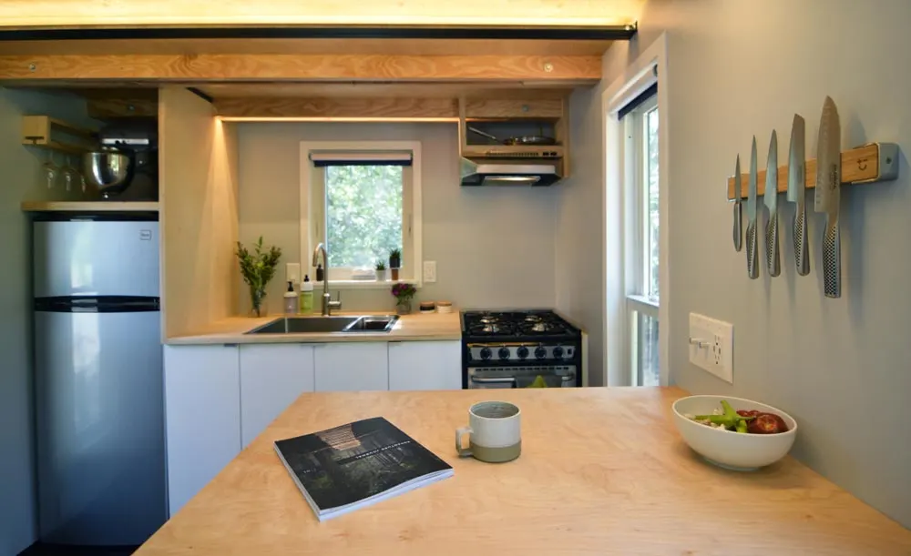 Kitchen with peninsula - SHEDsistence Tiny House