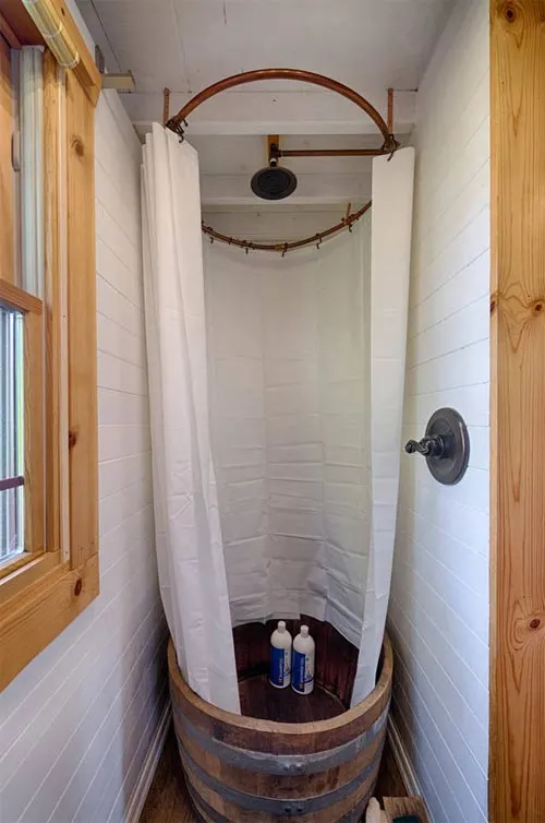 Wine Barrel Shower - Tiny Tack House