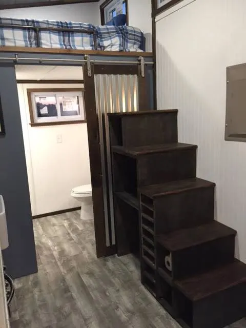 Zack Giffin Storage Stairs - Tiny House by Veterans Community Project