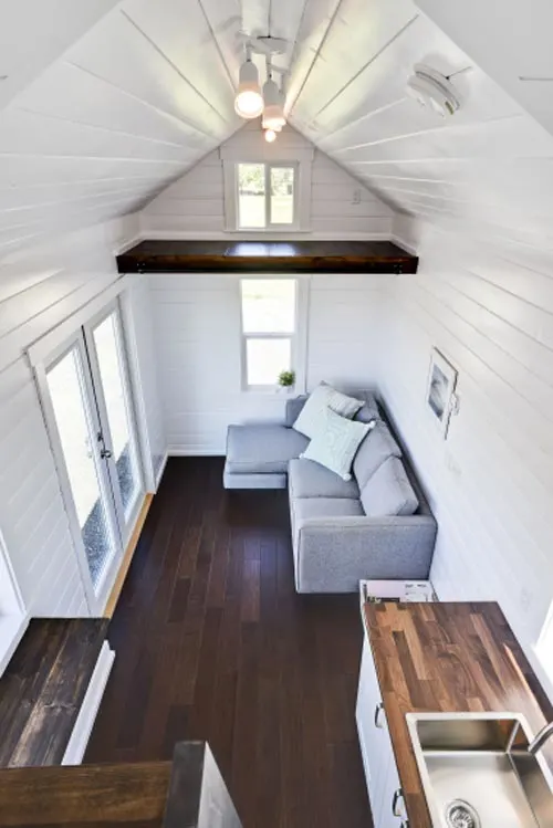 Couch & French Doors - Just Wahls Tiny House