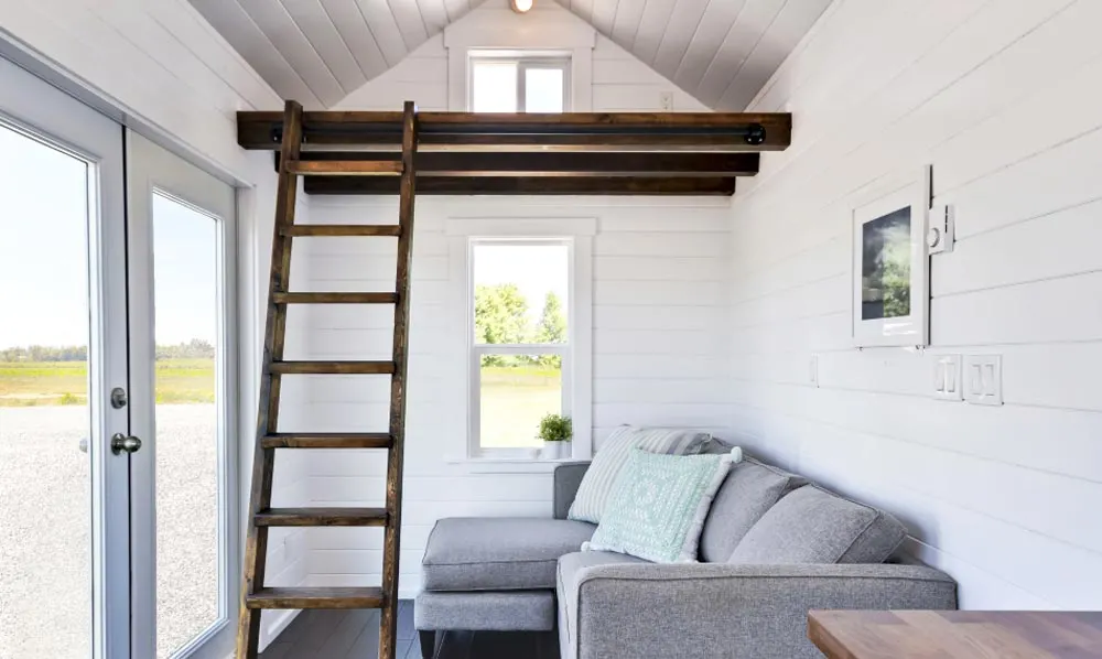 Living Area & Storage Loft - Just Wahls Tiny House