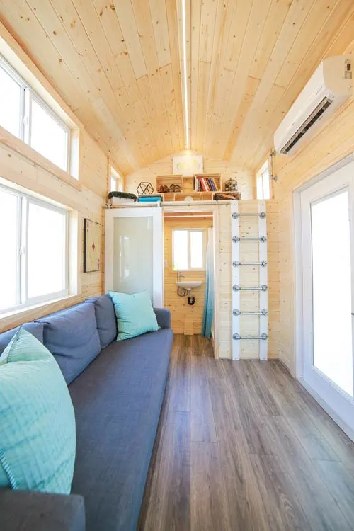 Living Room & Storage Loft - Mansion Jr by Uncharted Tiny Homes