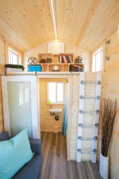 Storage Loft & Bathroom - Mansion Jr by Uncharted Tiny Homes