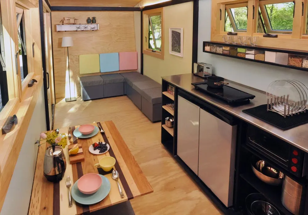 Kitchen & Living Area - Toy Box Tiny Home