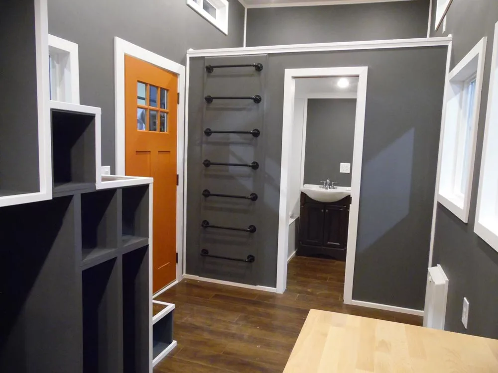 Bathroom and Pipe Ladder to Loft - Man Cave by Upper Valley Tiny Homes